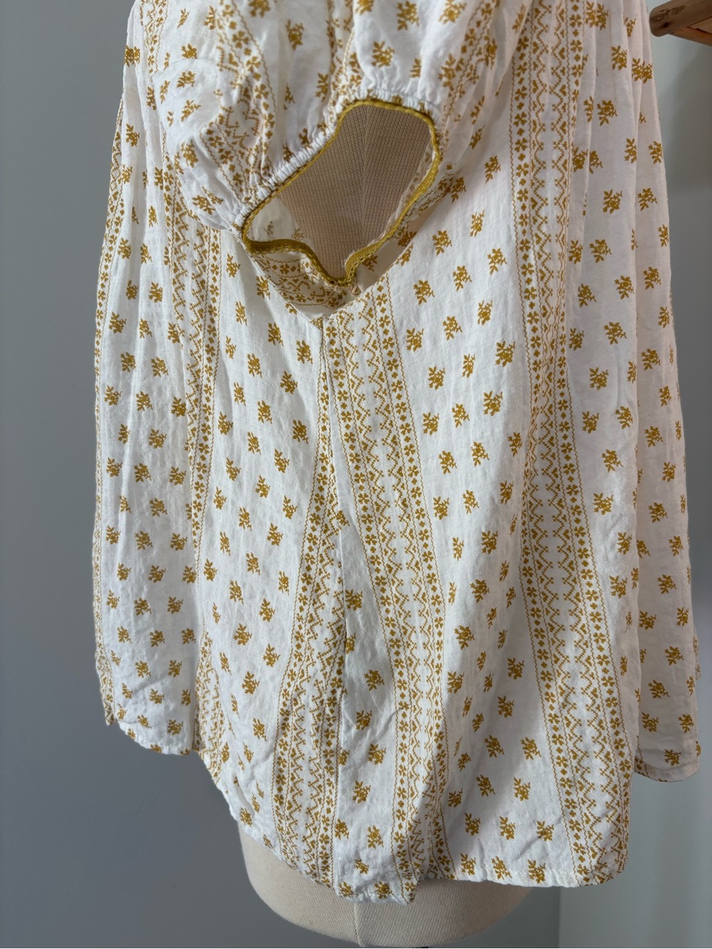Patchwork Square-Neck Peasant Top - Picture 6 of 12